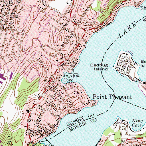 Topographic Map of Ingram Cove, NJ