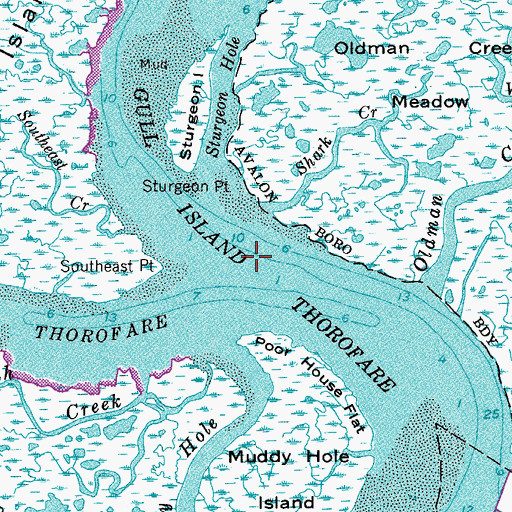 Topographic Map of Island Thorofare, NJ