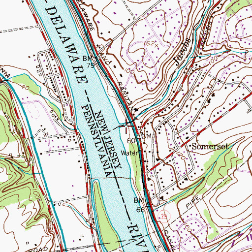 Topographic Map of Jacobs Creek, NJ
