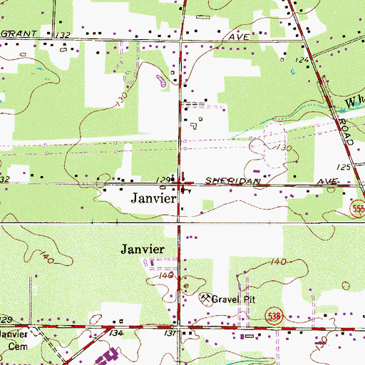 Topographic Map of Janvier, NJ