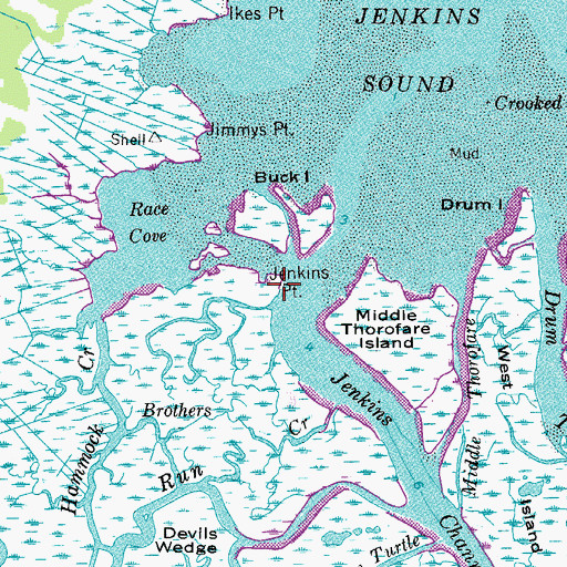 Topographic Map of Jenkins Point, NJ