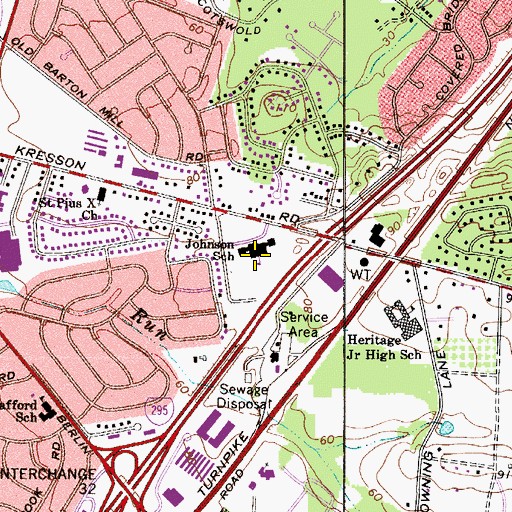Topographic Map of James Johnson Elementary School, NJ