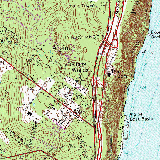 Topographic Map of Kings Woods, NJ
