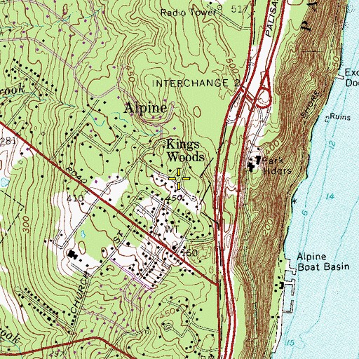 Topographic Map of Kings Woods, NJ