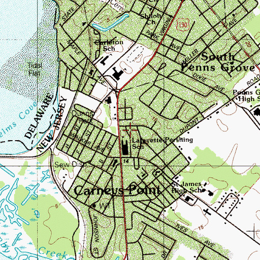 Topographic Map of Lafayette School, NJ