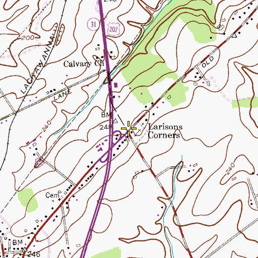 Topographic Map of Larisons Corners, NJ