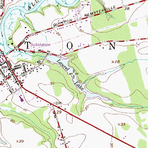 Topographic Map of Laurel Lake, NJ