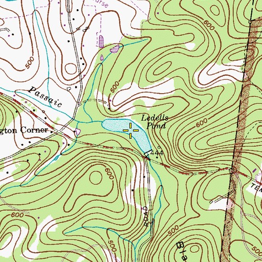 Topographic Map of Ledells Pond, NJ