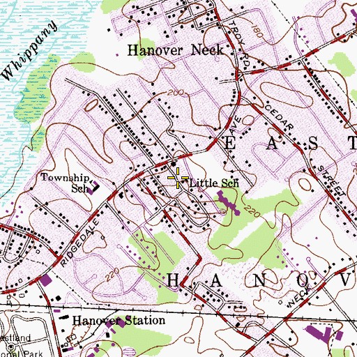 Topographic Map of Little School, NJ