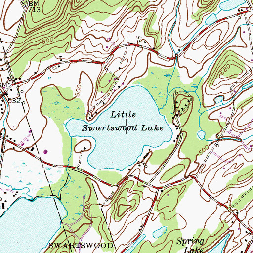 Topographic Map of Little Swartswood Lake, NJ
