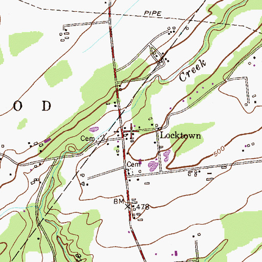 Topographic Map of Locktown, NJ