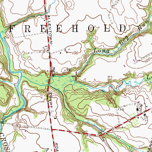 Topographic Map of Long Bog Run, NJ