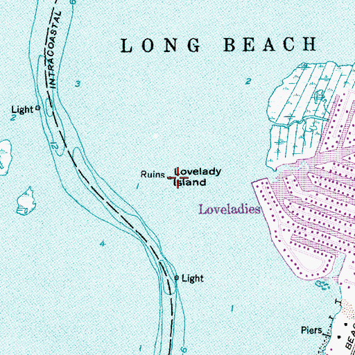 Topographic Map of Lovelady Island, NJ
