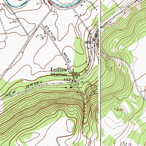 Topographic Map of Ludlow Station, NJ
