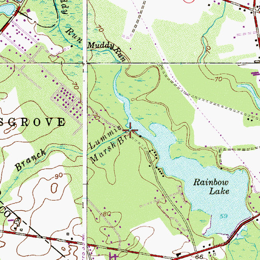 Topographic Map of Lummis Marsh Branch, NJ