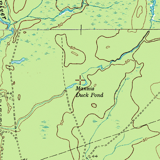 Topographic Map of Mannis Duck Pond, NJ