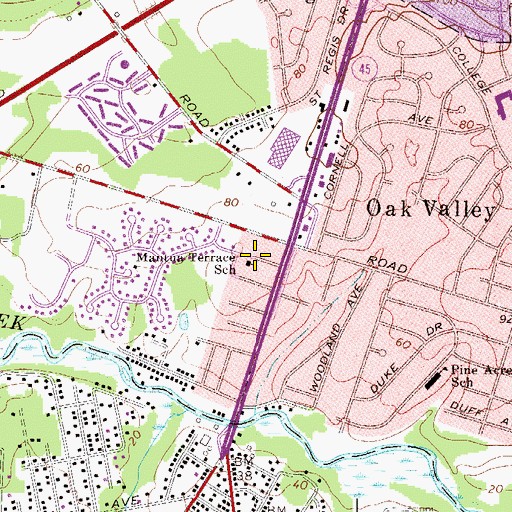Topographic Map of Mantua Terrace School, NJ
