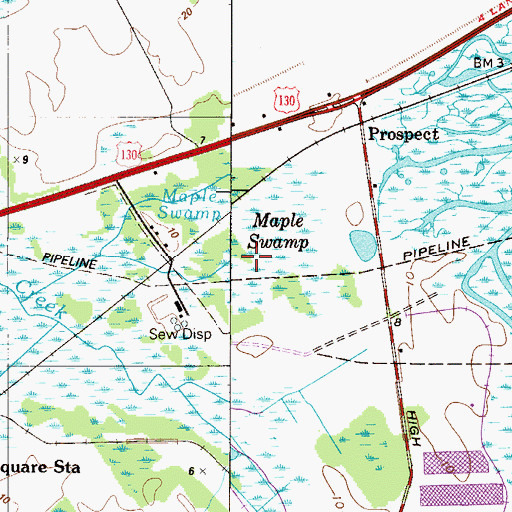Topographic Map of Maple Swamp, NJ