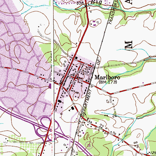 Topographic Map of Marlboro, NJ