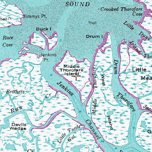 Topographic Map of Middle Thorofare Island, NJ