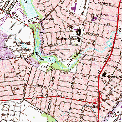 Topographic Map of Milton Lake, NJ