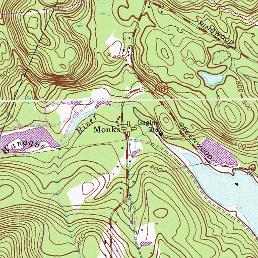 Topographic Map of Monks (historical), NJ