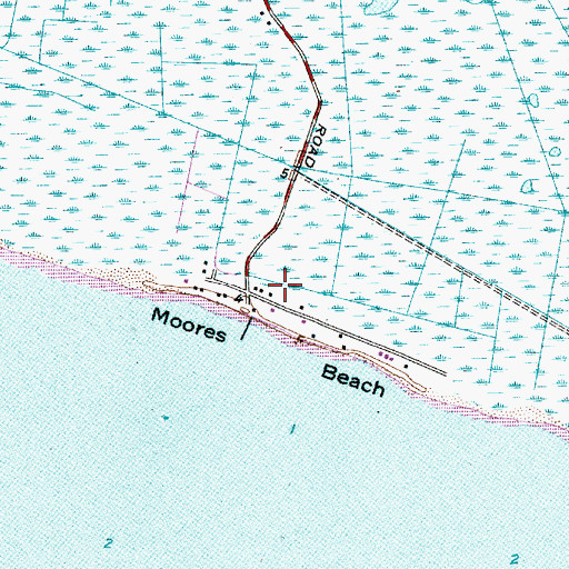 Topographic Map of Moores Beach, NJ