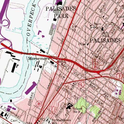 Topographic Map of Morsemere, NJ
