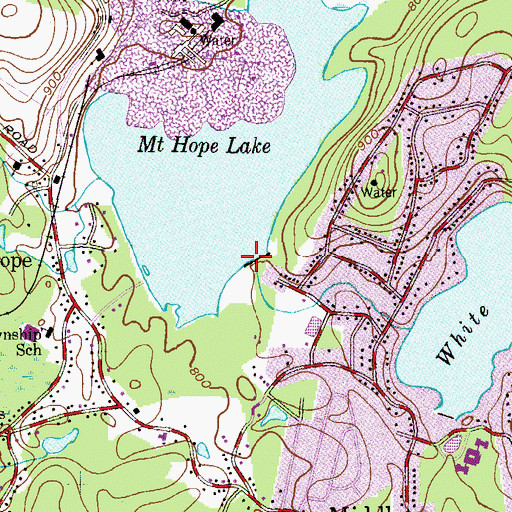Topographic Map of Mount Hope Lake, NJ