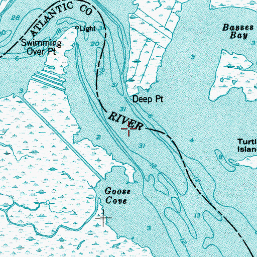 Topographic Map of Mullica River, NJ