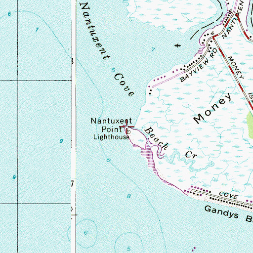 Topographic Map of Nantuxent Point, NJ