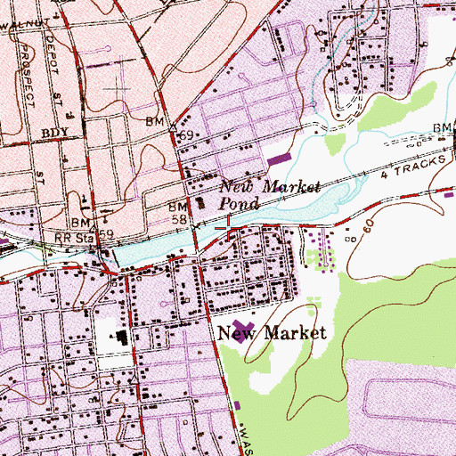 Topographic Map of New Market Pond, NJ