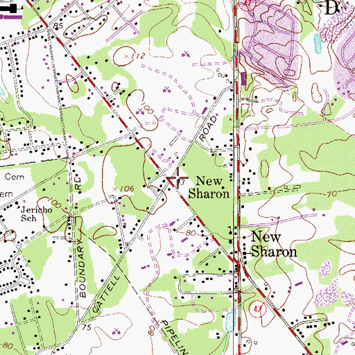 Topographic Map of New Sharon, NJ