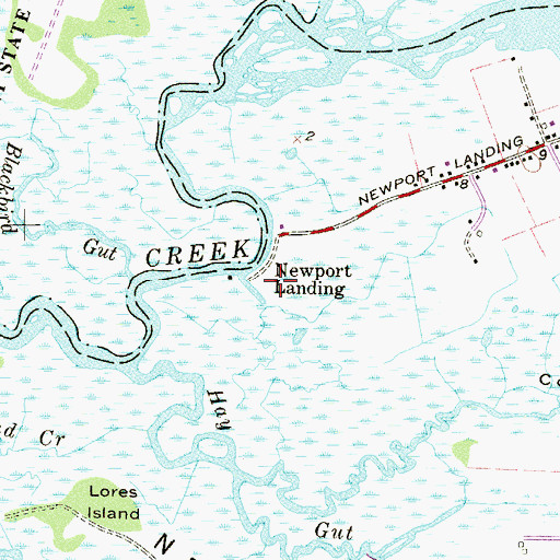 Topographic Map of Newport Landing, NJ