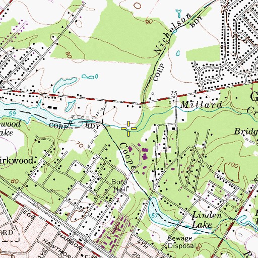 Topographic Map of Nicholson Branch, NJ