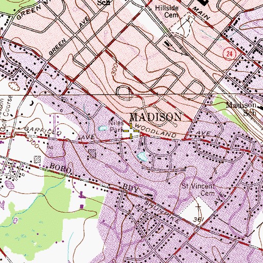 Topographic Map of Niles Park, NJ