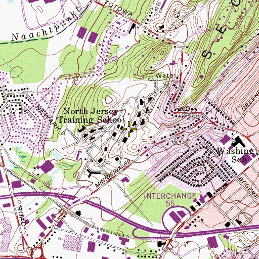 Topographic Map of North Jersey Developmental Center, NJ