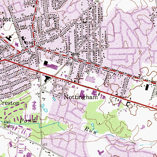 Topographic Map of Nottingham, NJ