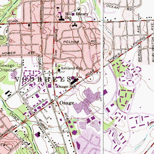 Topographic Map of Osage Elementary School, NJ