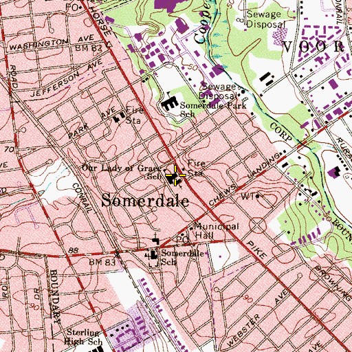 Topographic Map of Our Lady of Grace Holy Rosary Regional School, NJ