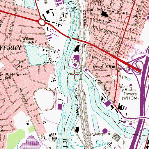 Topographic Map of Overpeck Creek, NJ