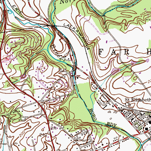 Topographic Map of Peapack Brook, NJ