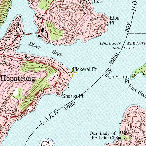 Topographic Map of Pickerel Point, NJ