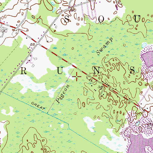 Topographic Map of Pigeon Swamp, NJ