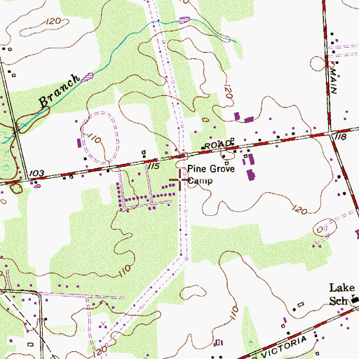 Topographic Map of Pine Grove Camp, NJ