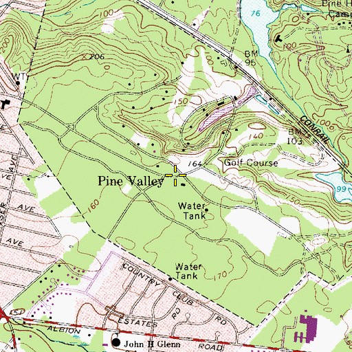 Topographic Map of Pine Valley, NJ