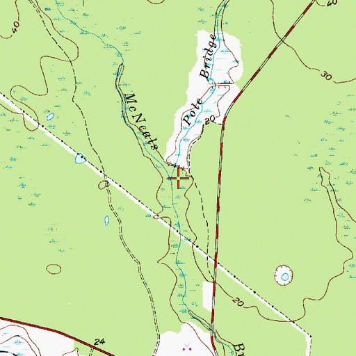 Topographic Map of Pole Bridge Branch, NJ