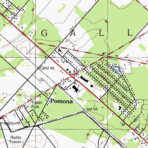 Topographic Map of Pomona, NJ