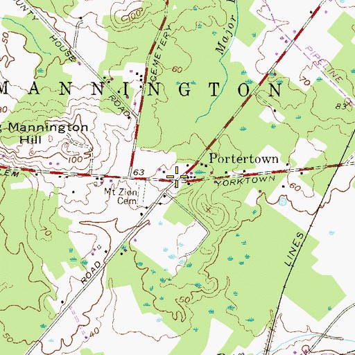 Topographic Map of Portertown, NJ
