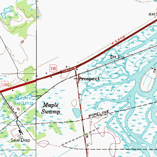 Topographic Map of Prospect, NJ